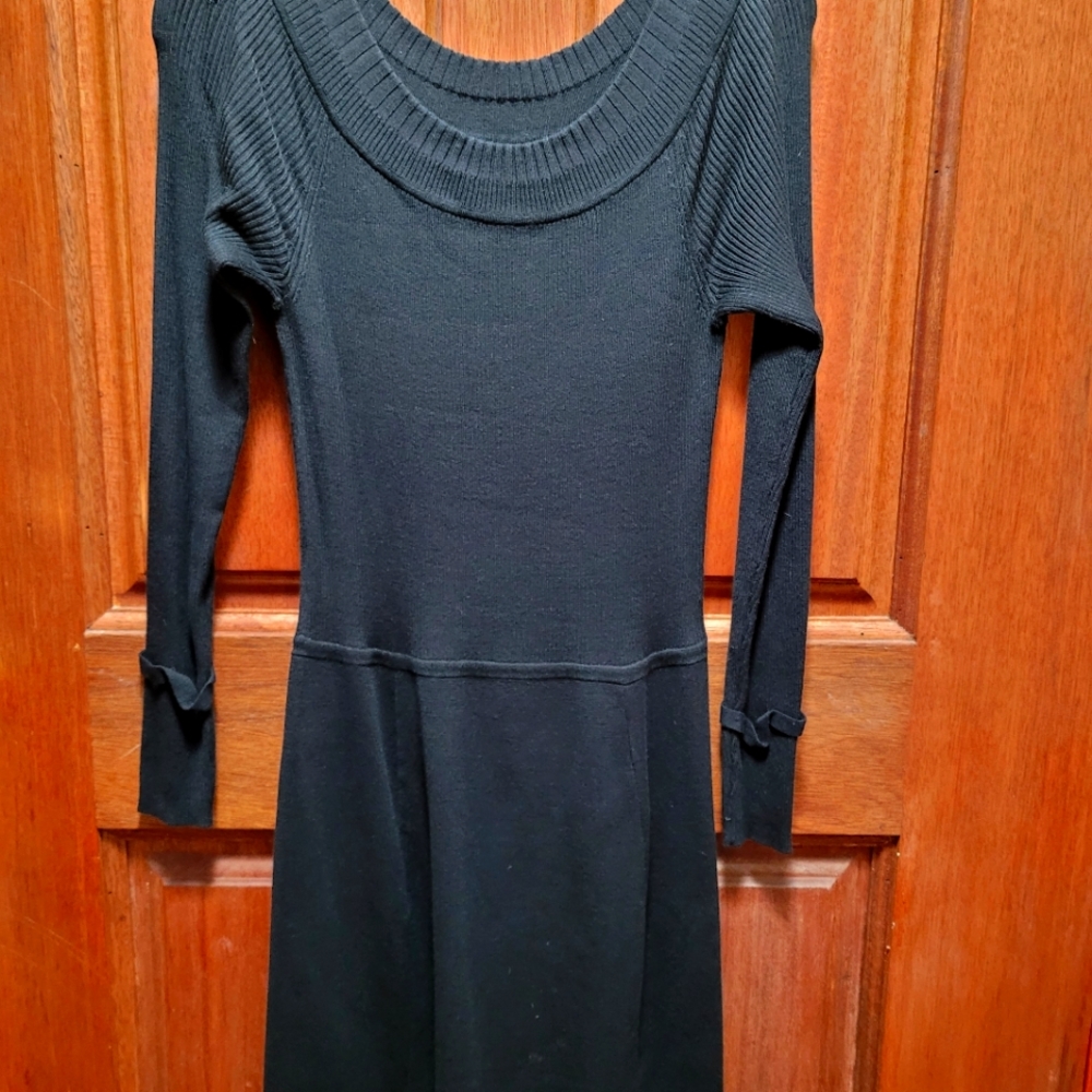 White House Black Market long sleeve black dress